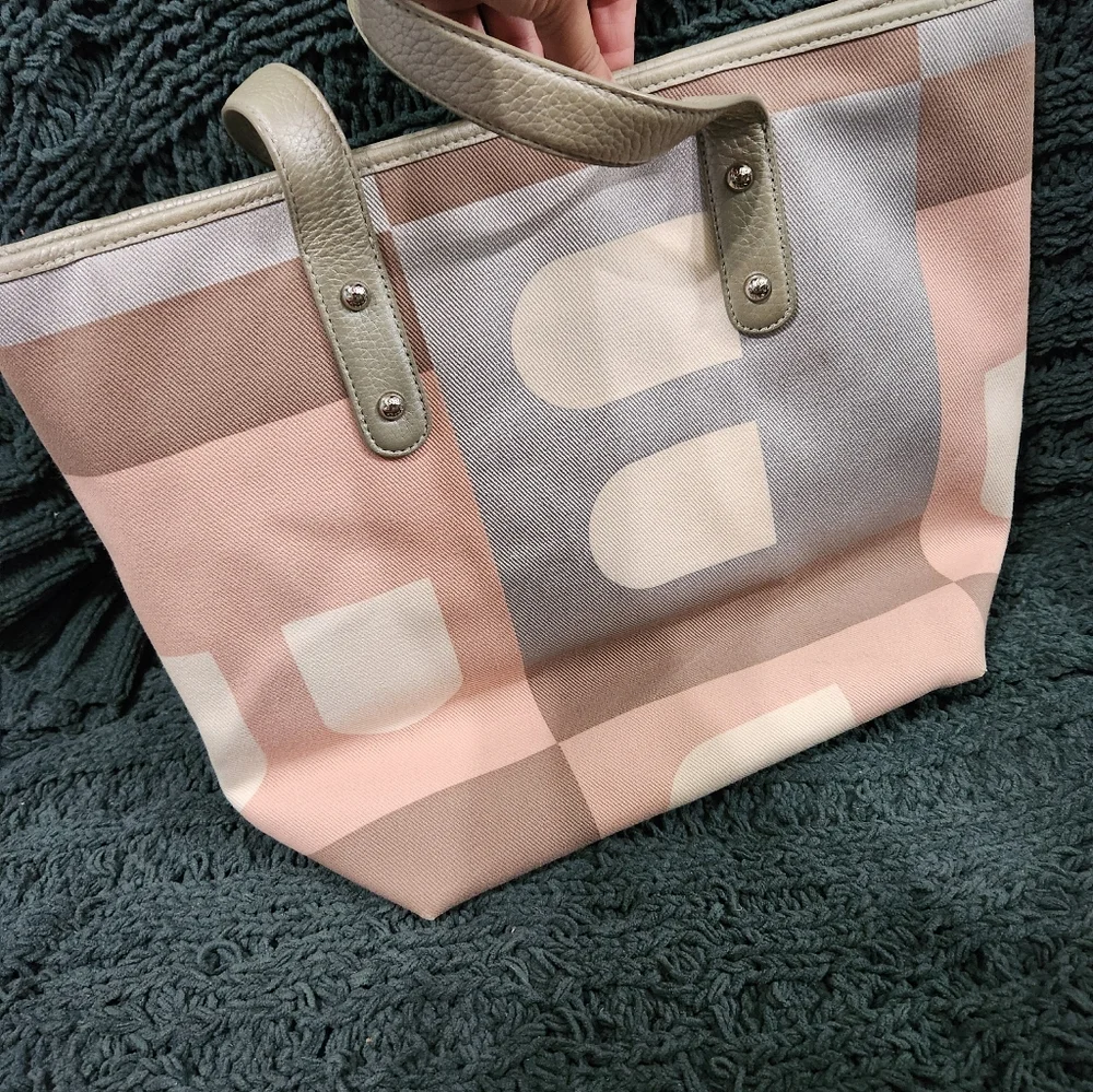 Sold Elsewhere- Bally Canvas Tote With Leather Trim - Picture 2 of 16